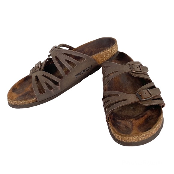 Birkenstock Granada Sandals Tan Brown Sz 37 - Picture 6 of 11